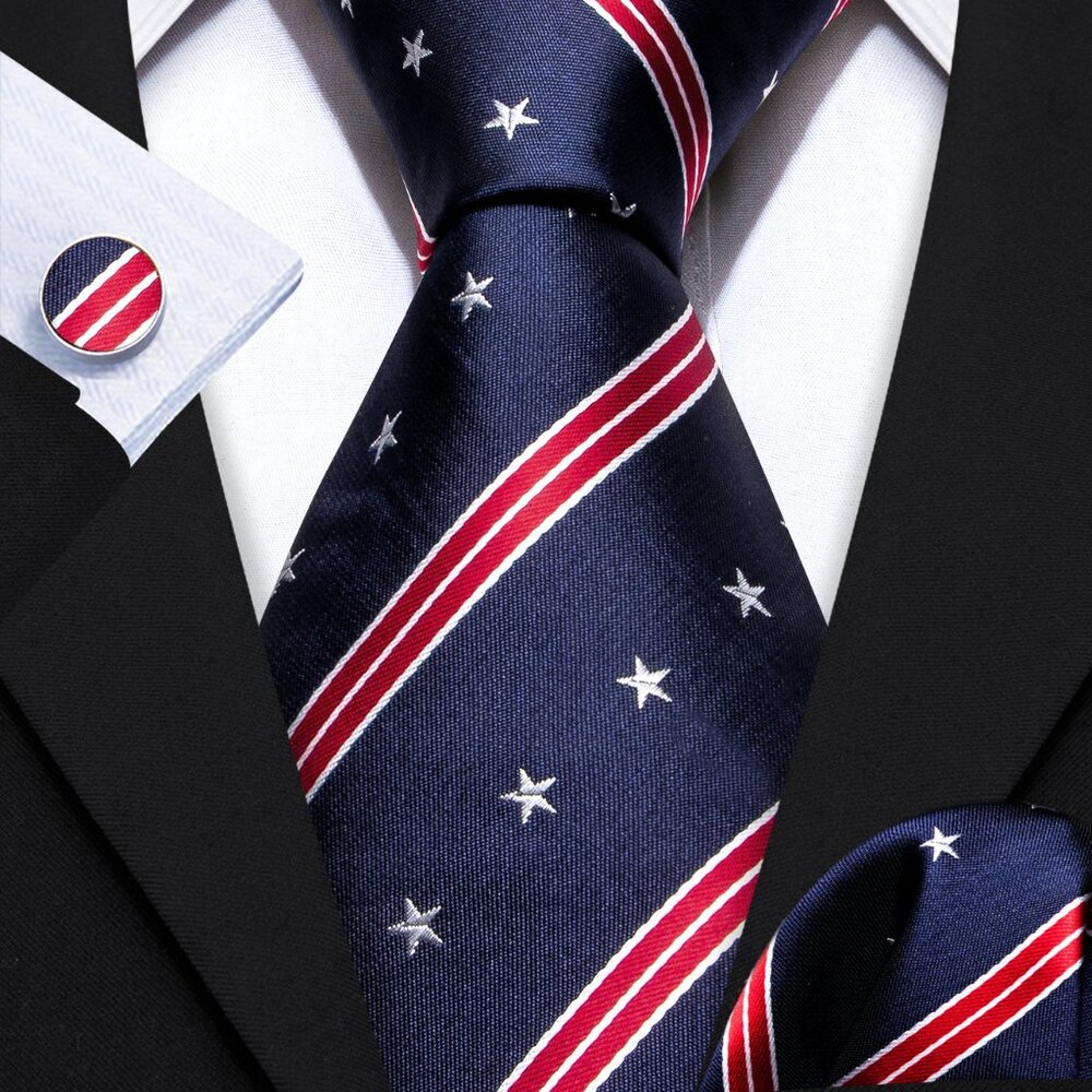 Red, White, & Blue (Stars and Stripes) Necktie Set